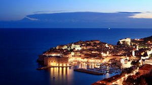 View of Dubrovnik Old Town at night