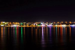 City lights of Side, Turkey