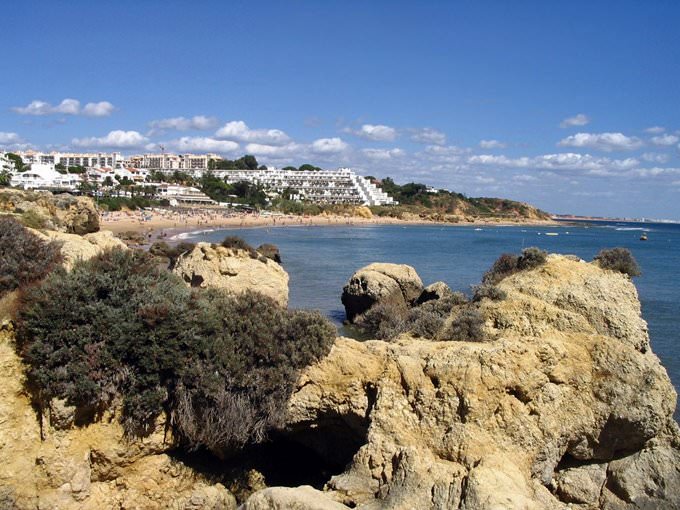 Albufeira - View of Beach from Rocky Coast
