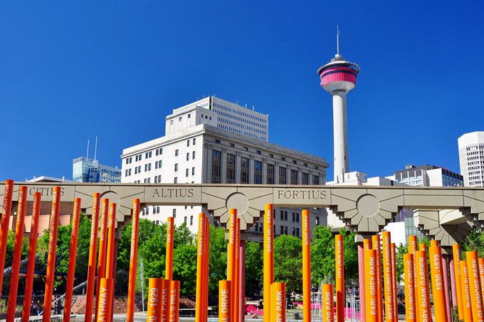 Calgary - Olympic Plaza & Calgary Tower