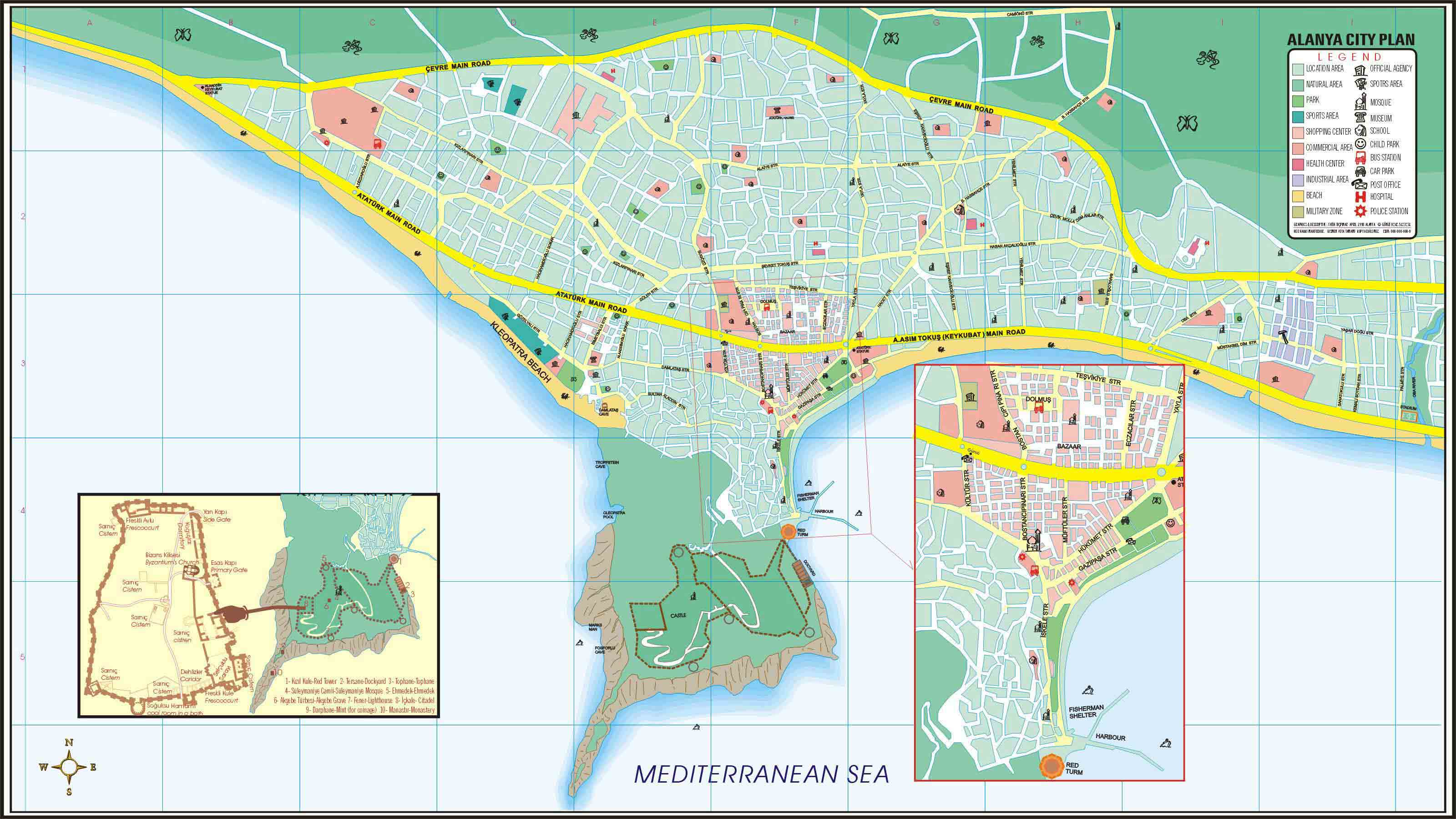 Alanya map - where to stay in Alanya?
