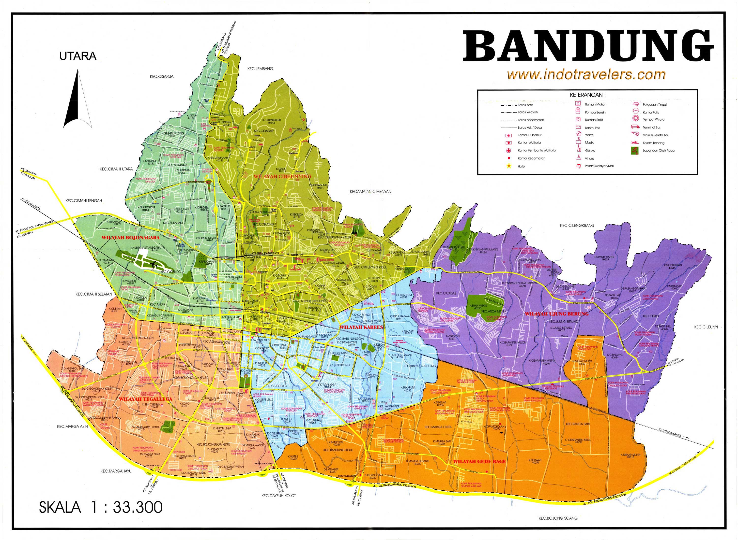 Peta kota bandung berdasarkan kecamatan