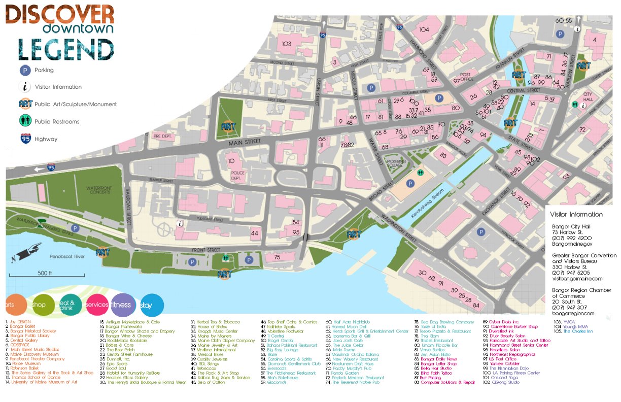 Stadtplan Von Bangor Detaillierte Gedruckte Karten Von Bangor