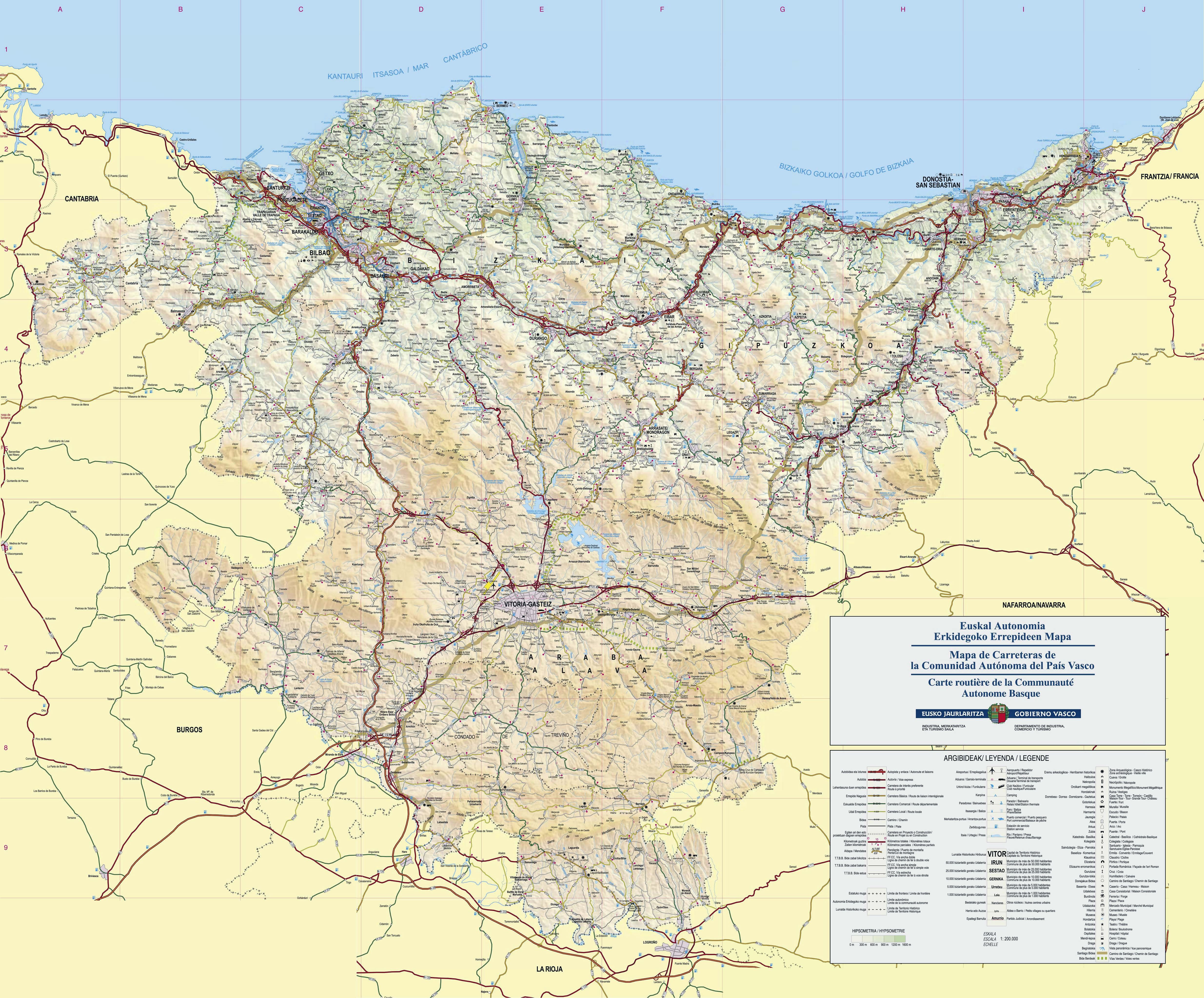 Mapas Detallados de País Vasco para Descargar Gratis e Imprimir