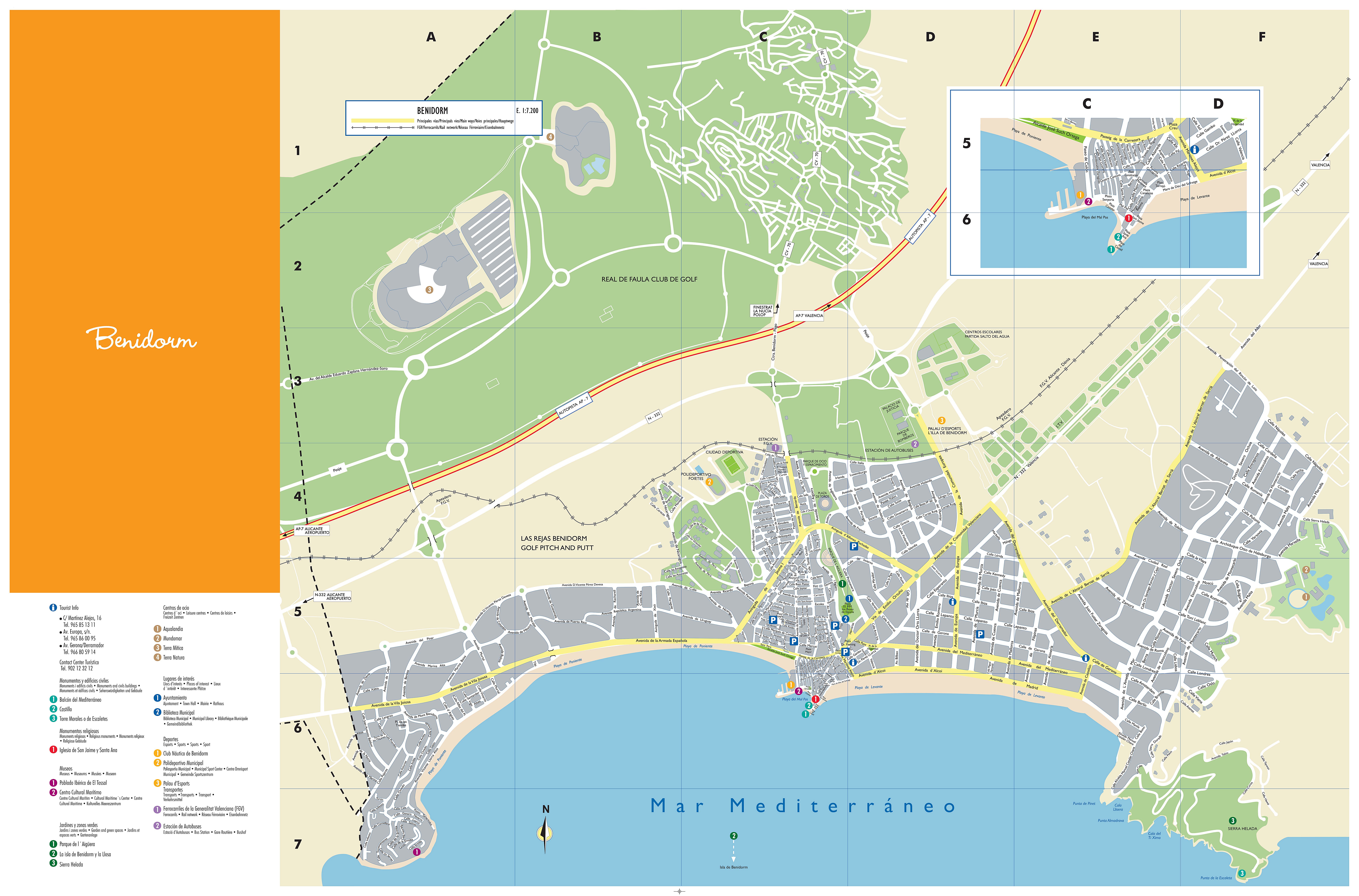 Large Benidorm Maps for Free Download and Print | High-Resolution and