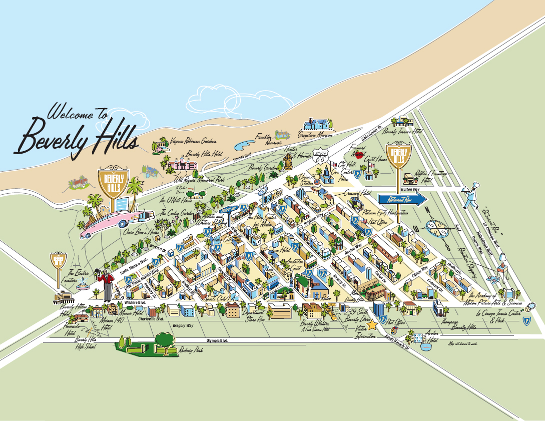 Large Beverly Hills Maps For Free Download And Print High