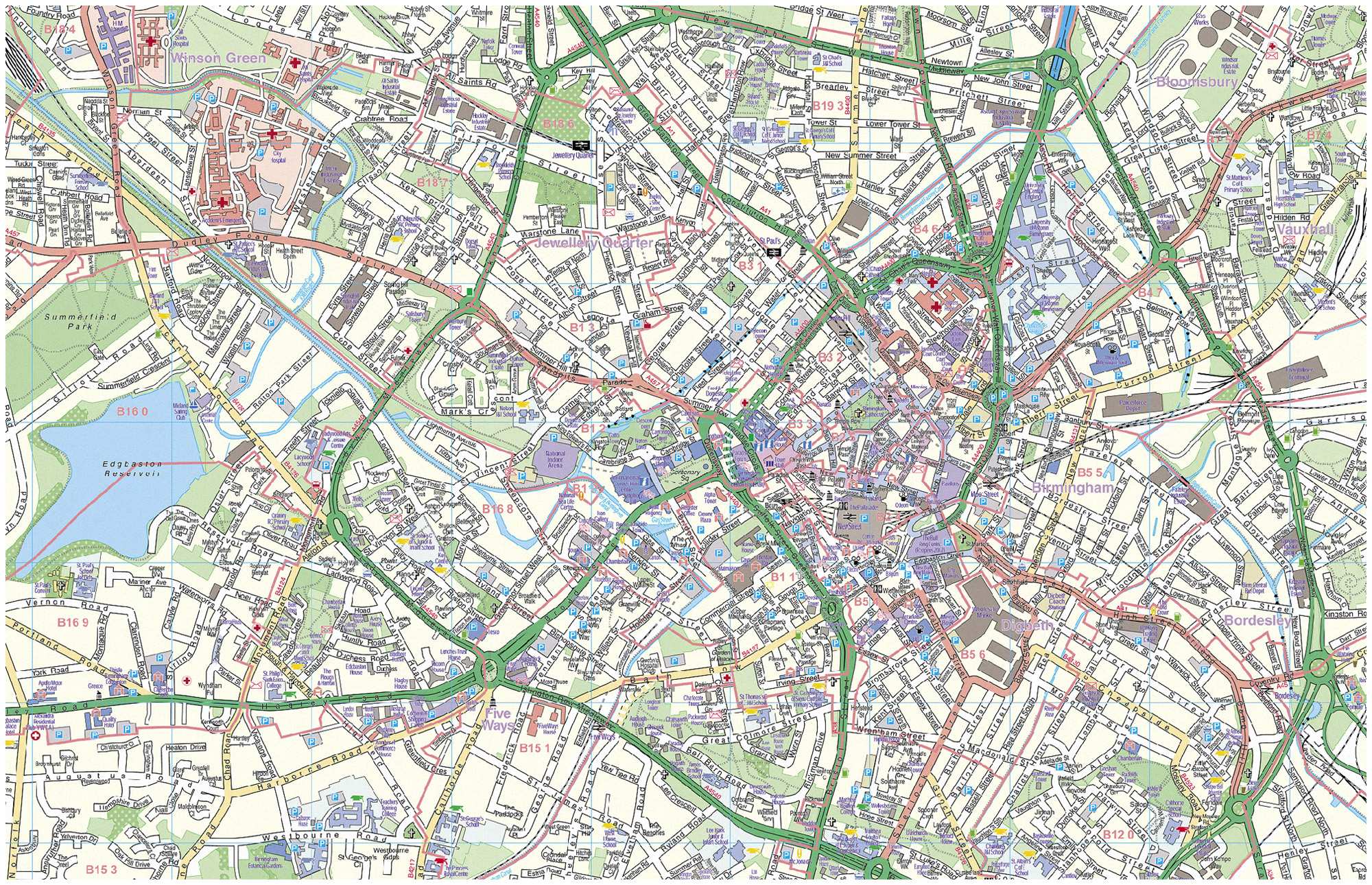 Large Birmingham Maps for Free Download and Print | High-Resolution and