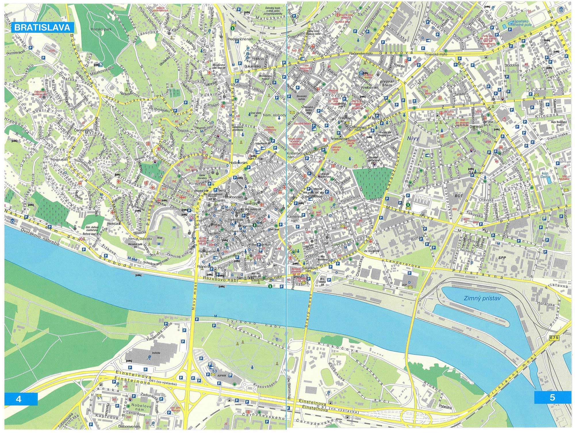 bratislava mapa Large Bratislava Maps for Free Download and Print | High  bratislava mapa