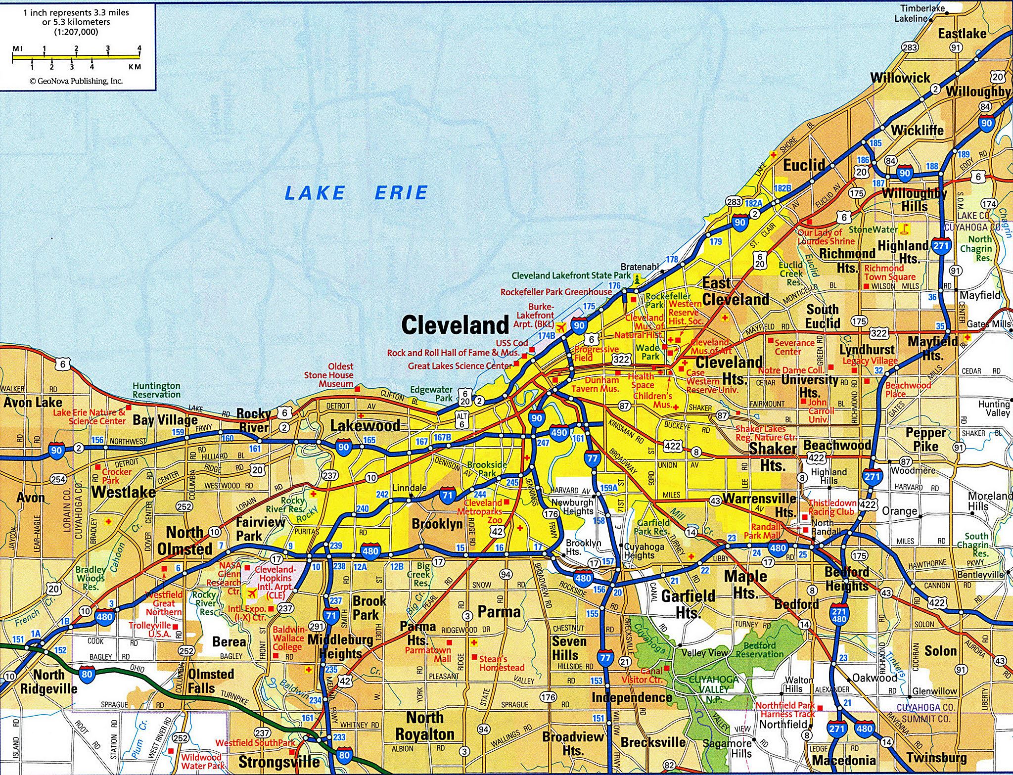 Large Cleveland Maps For Free Download And Print High Resolution