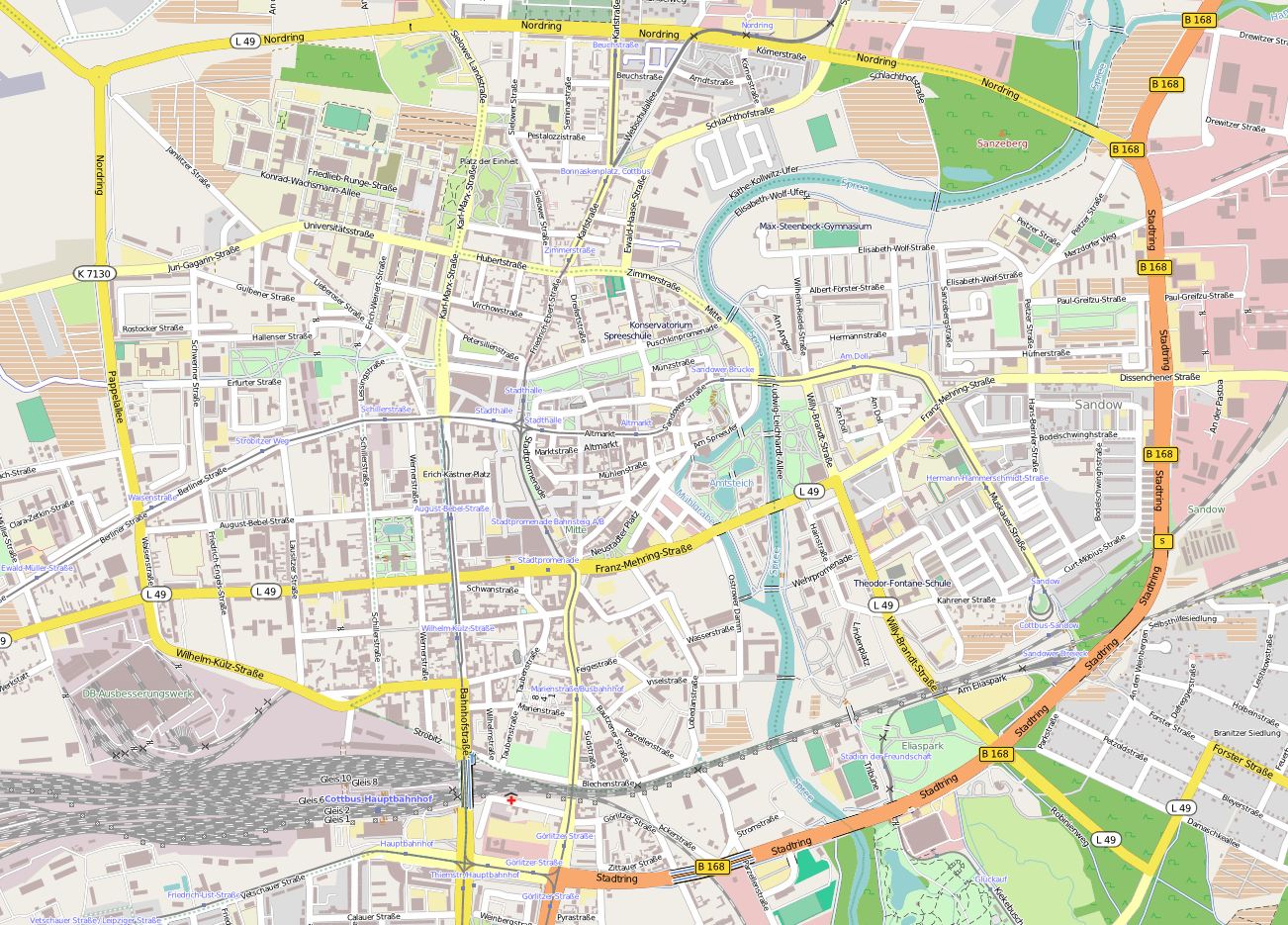 Stadtplan von Cottbus | Detaillierte gedruckte Karten von Cottbus