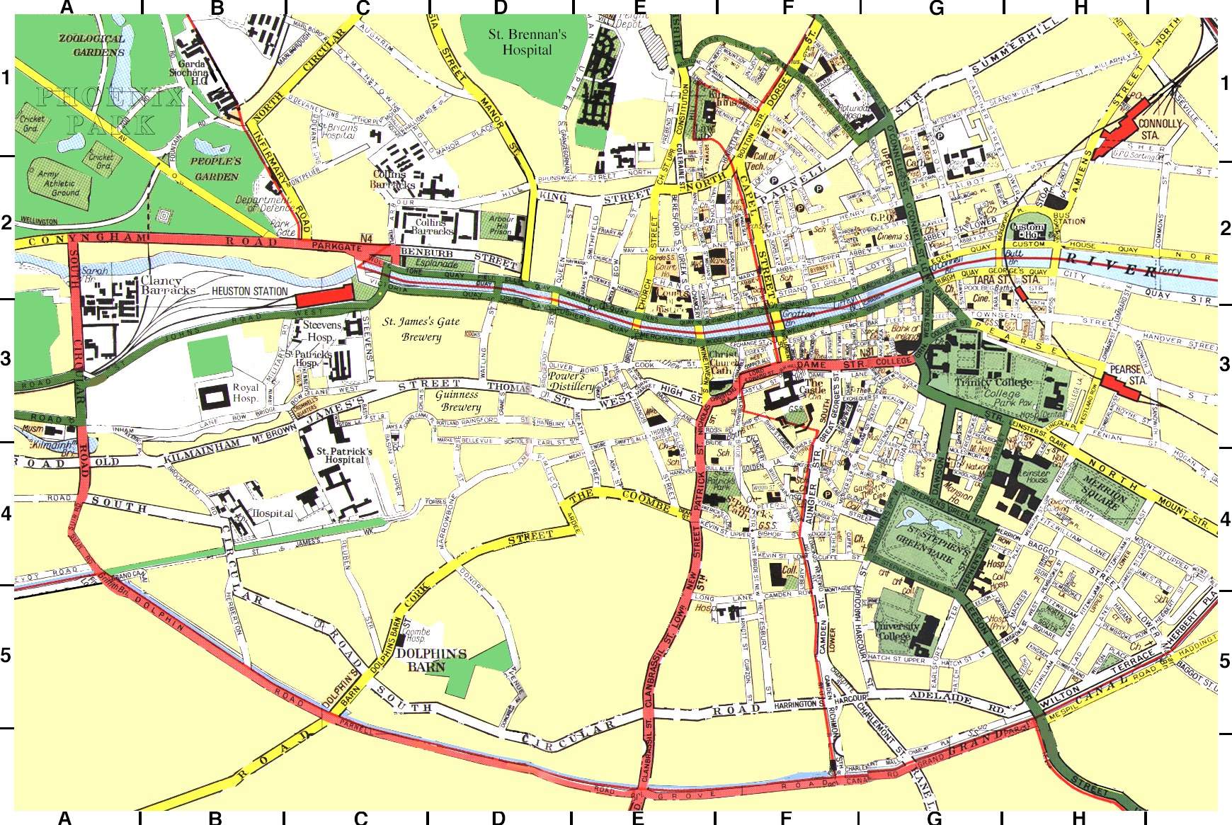 Mapas Detallados de Dublín para Descargar Gratis e Imprimir