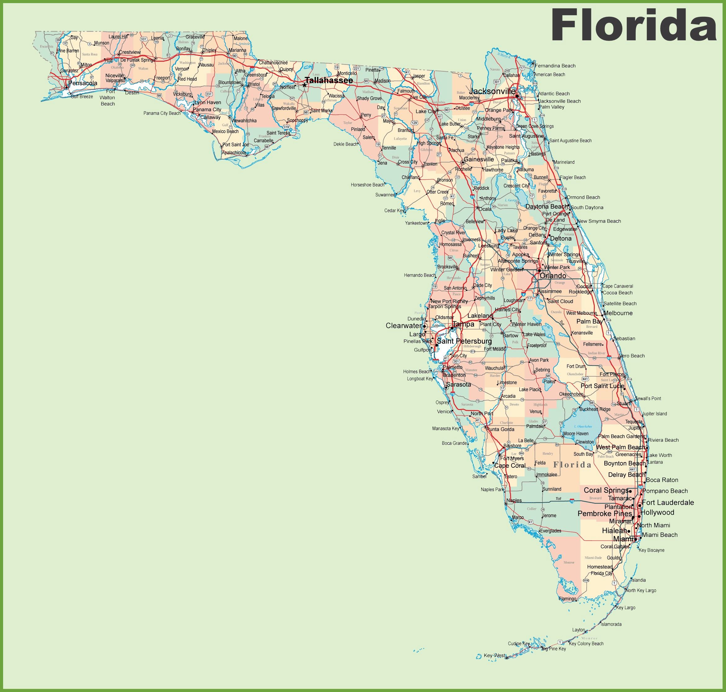 Large Florida Maps For Free Download And Print High Resolution