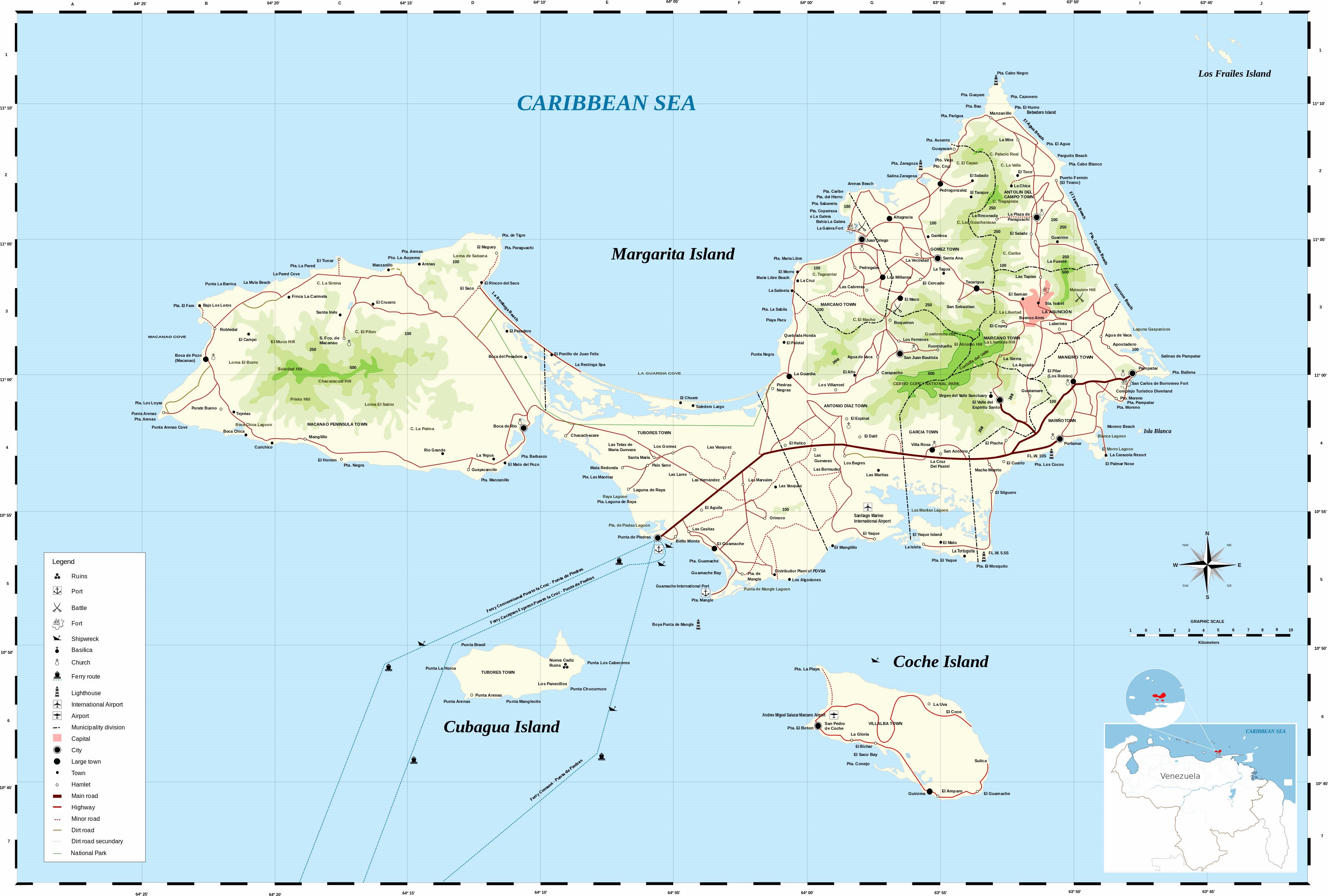 Mapas Detallados De Isla Margarita Para Descargar Gratis E Imprimir