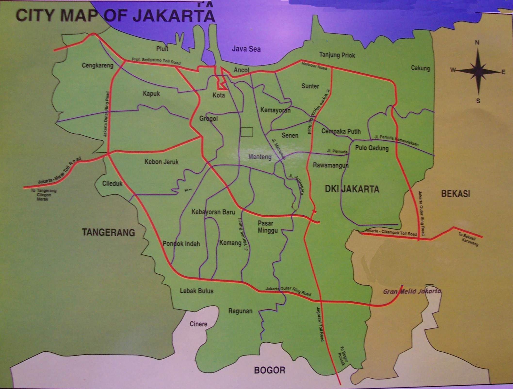 Large Jakarta Maps for Free Download and Print | High-Resolution and