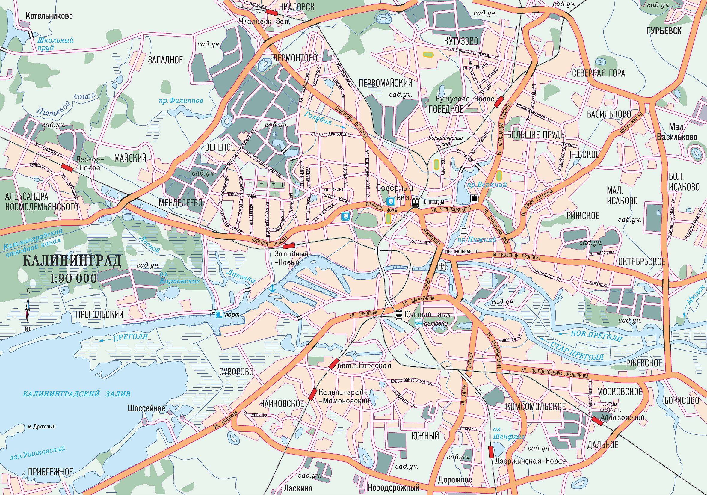 Large Kaliningrad Maps for Free Download and Print | High-Resolution