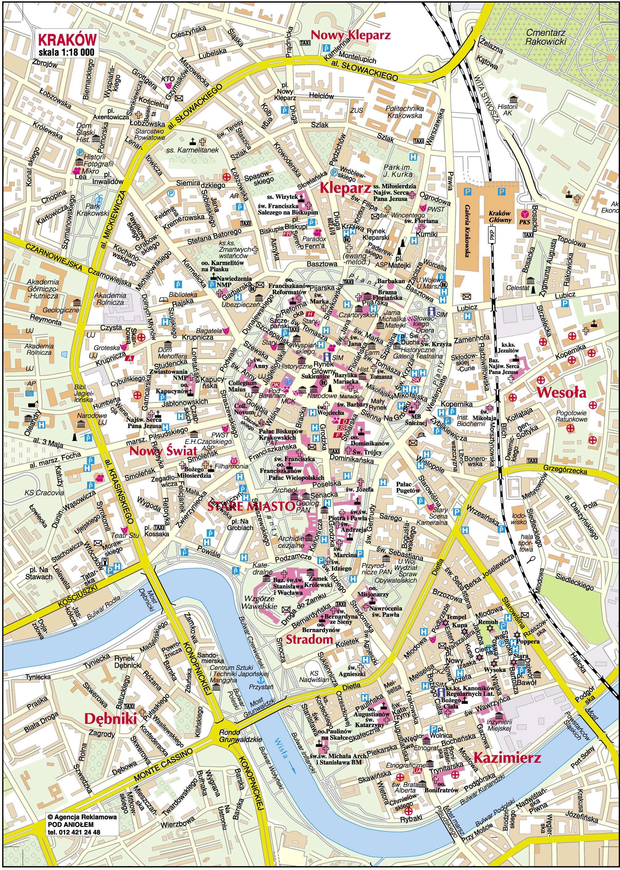 krakow karta Large Krakow Maps for Free Download and Print | High Resolution  krakow karta