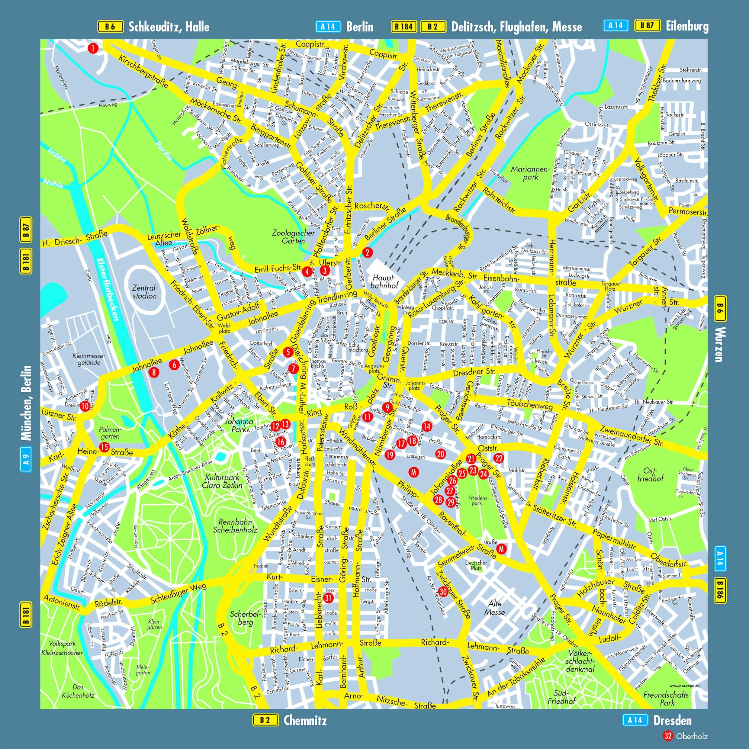Large Leipzig Maps for Free Download | High-Resolution and ...