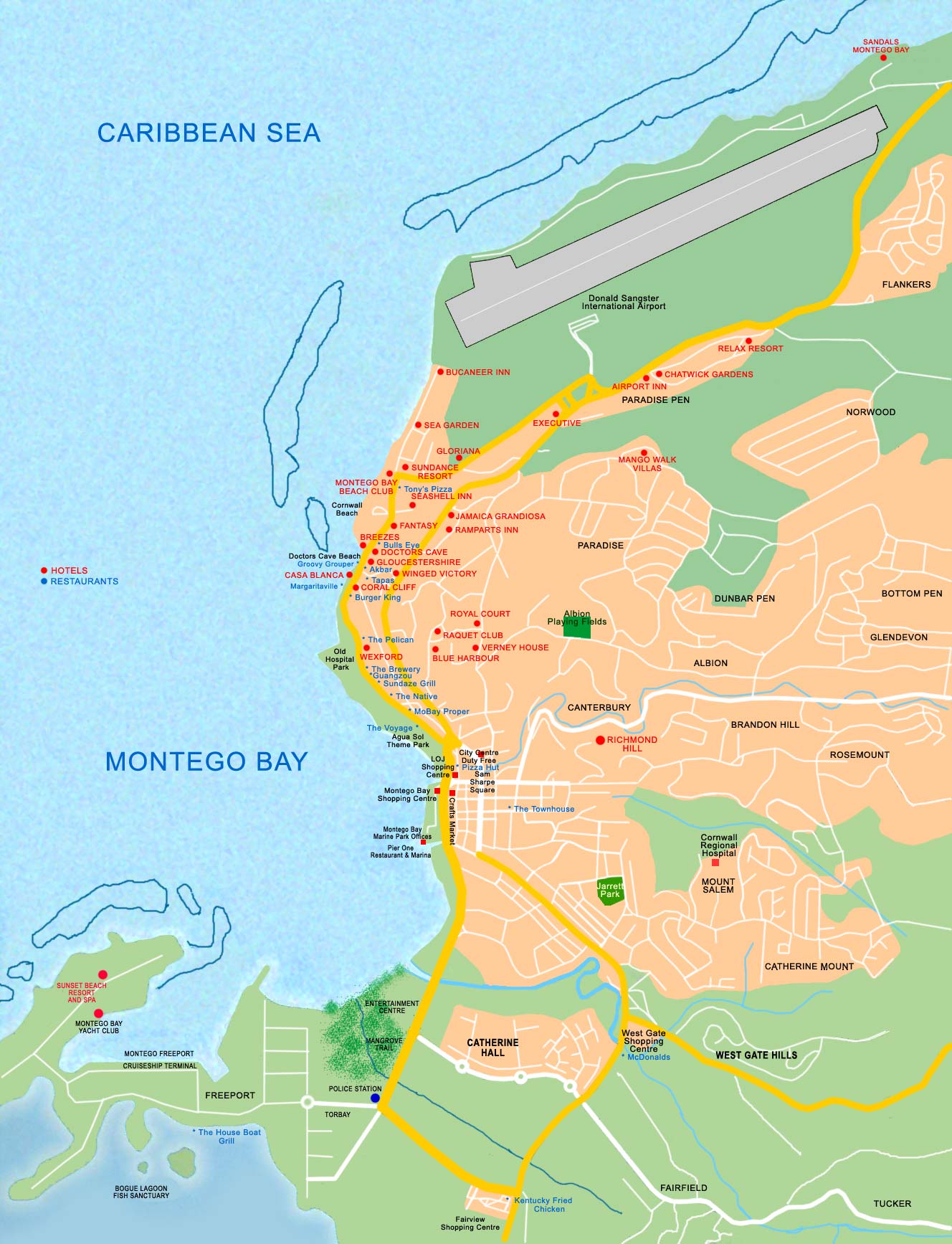 Map Of Montego Bay Resorts