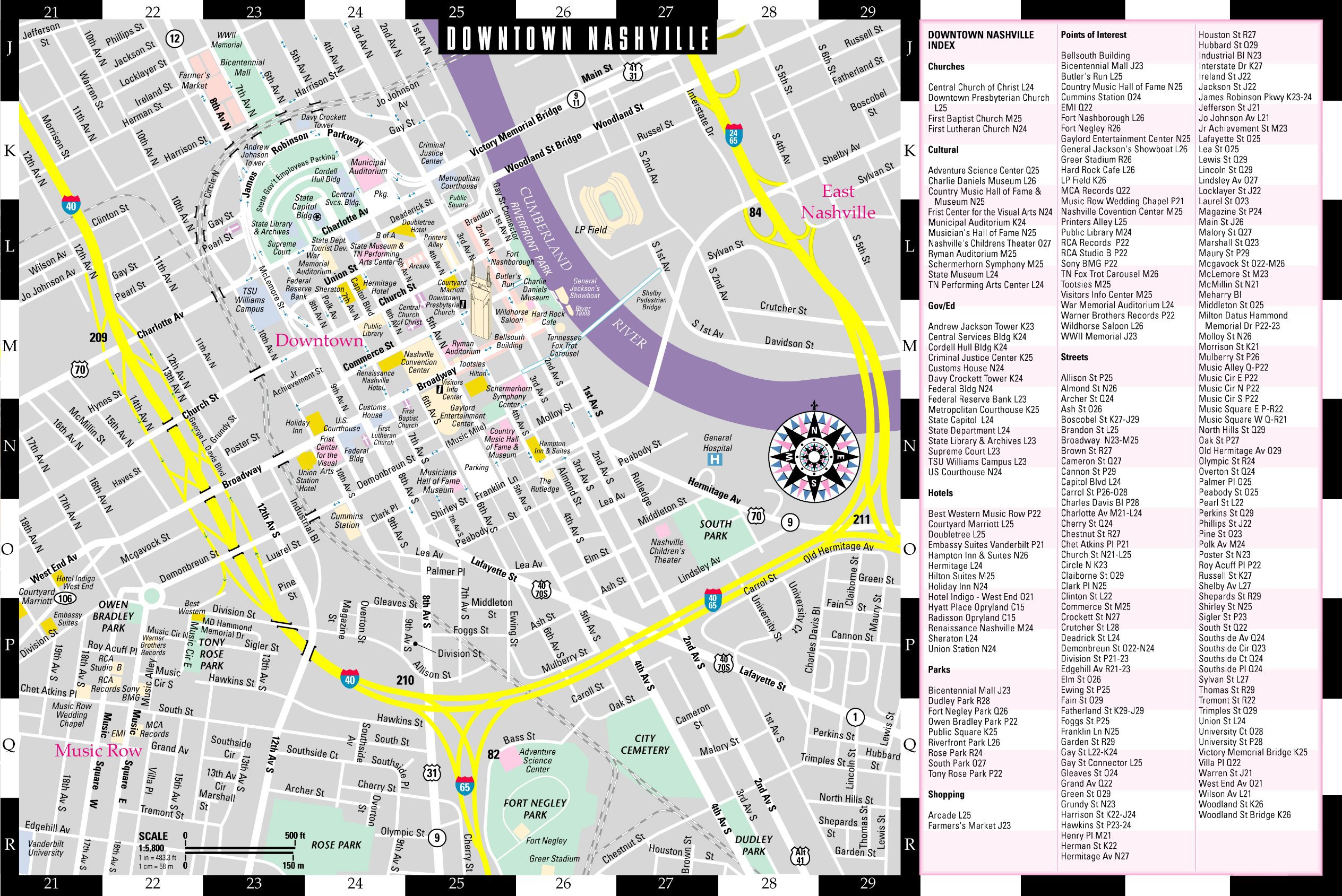 Printable Map Of Downtown Nashville Bars
