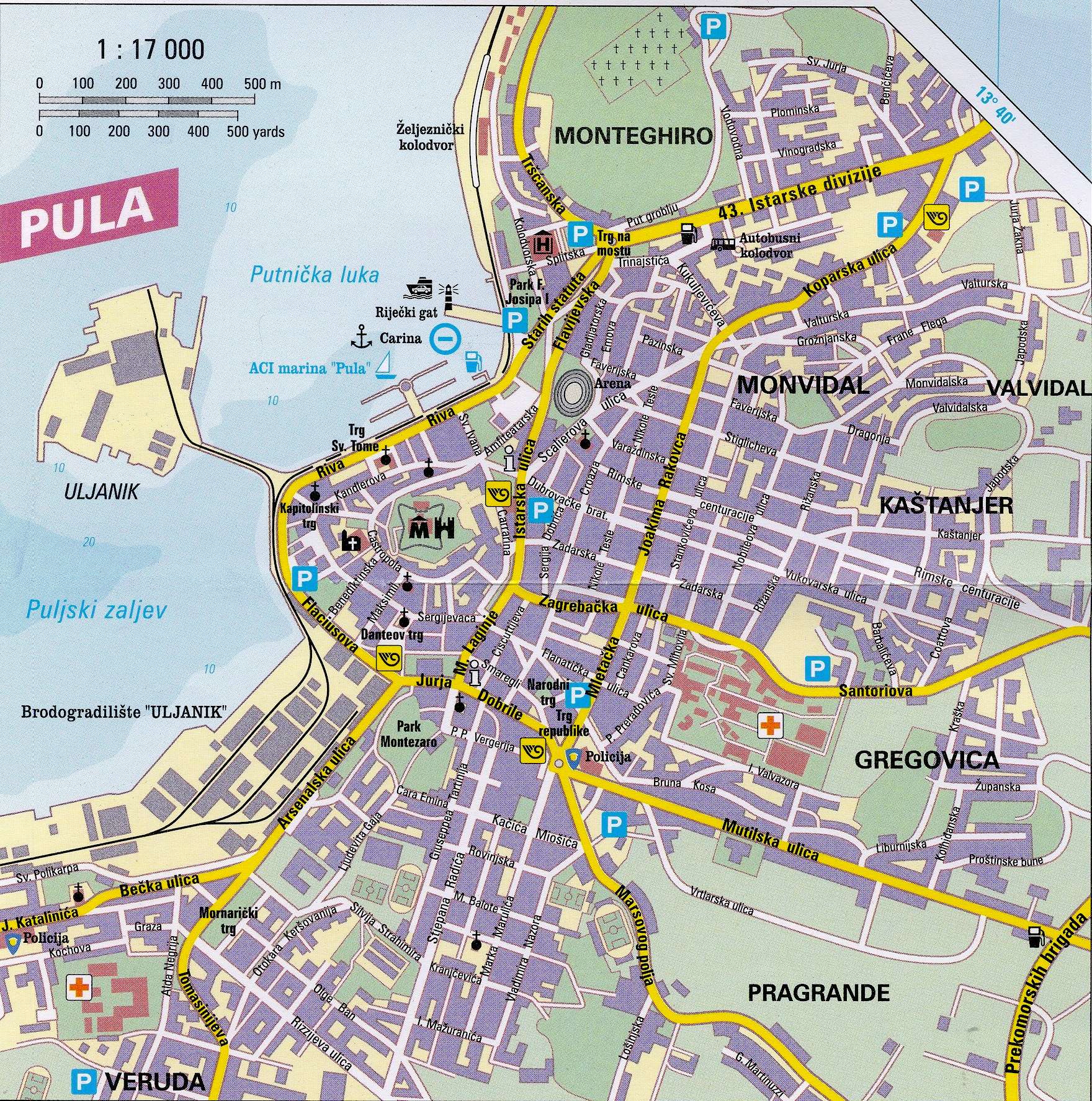 pula mapa Large Pula Maps for Free Download and Print | High Resolution and  pula mapa