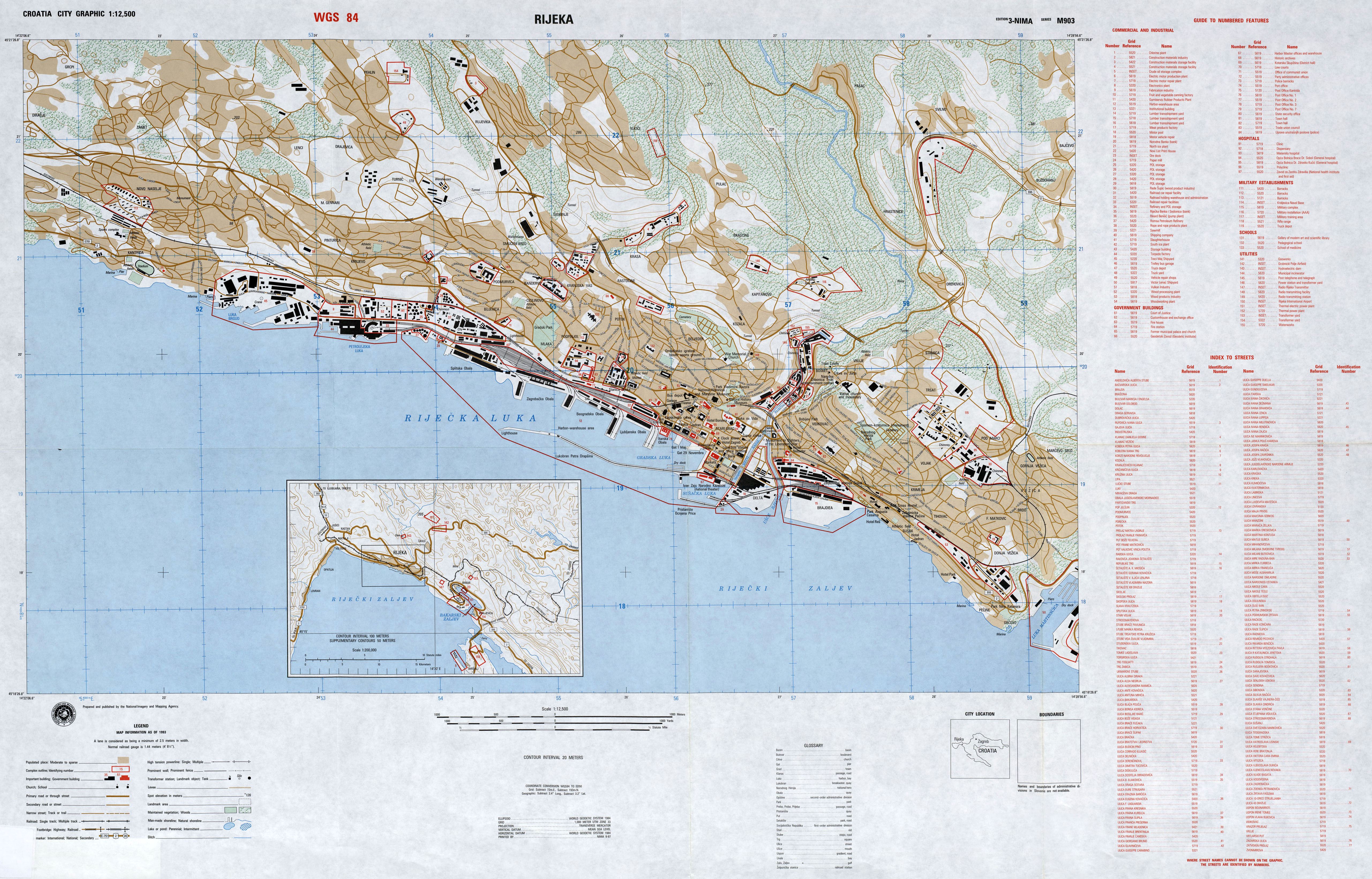 Stadtplan von Rijeka | Detaillierte gedruckte Karten von Rijeka