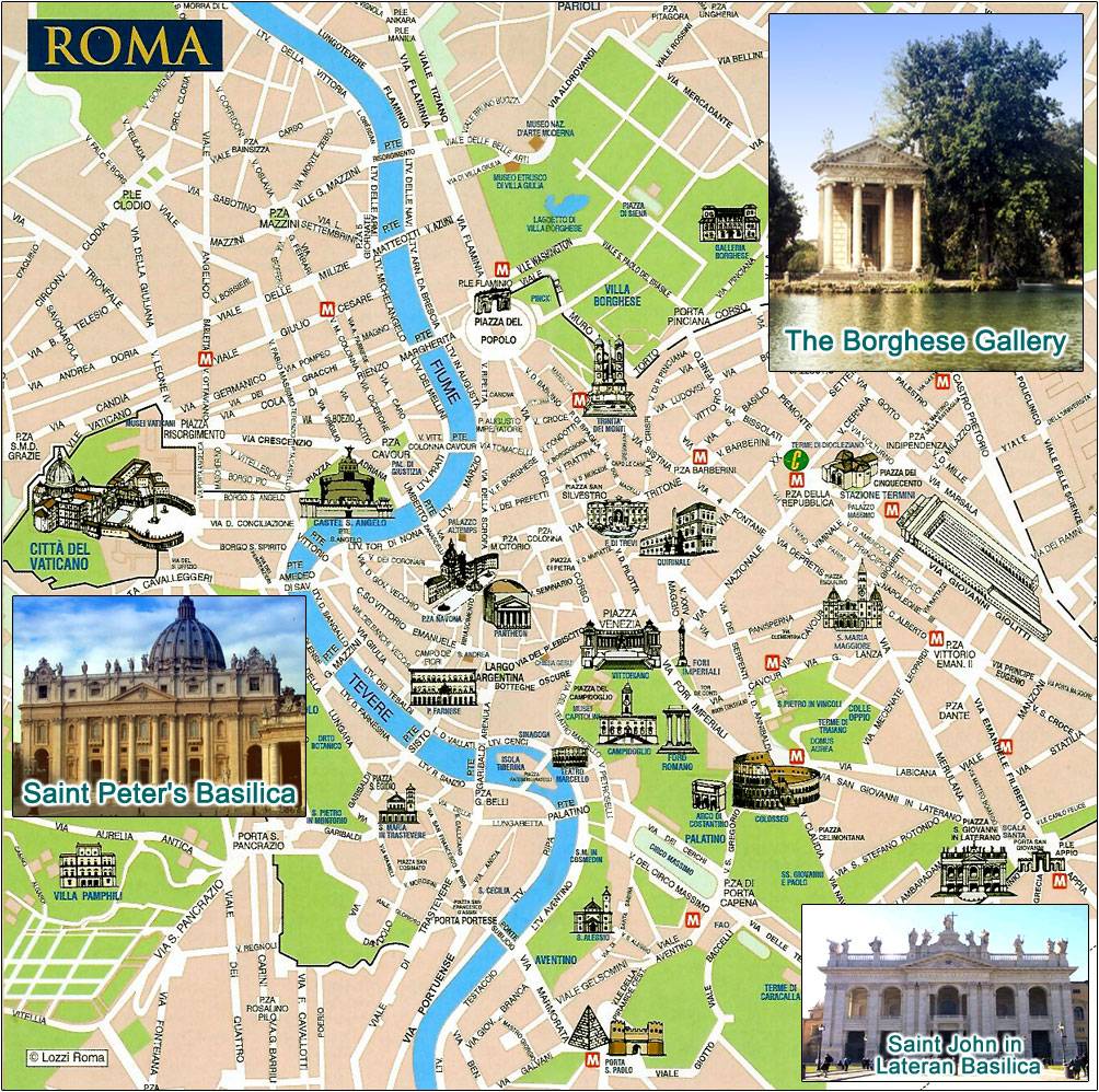 Stadtplan von Rom | Detaillierte gedruckte Karten von Rom, Italien der