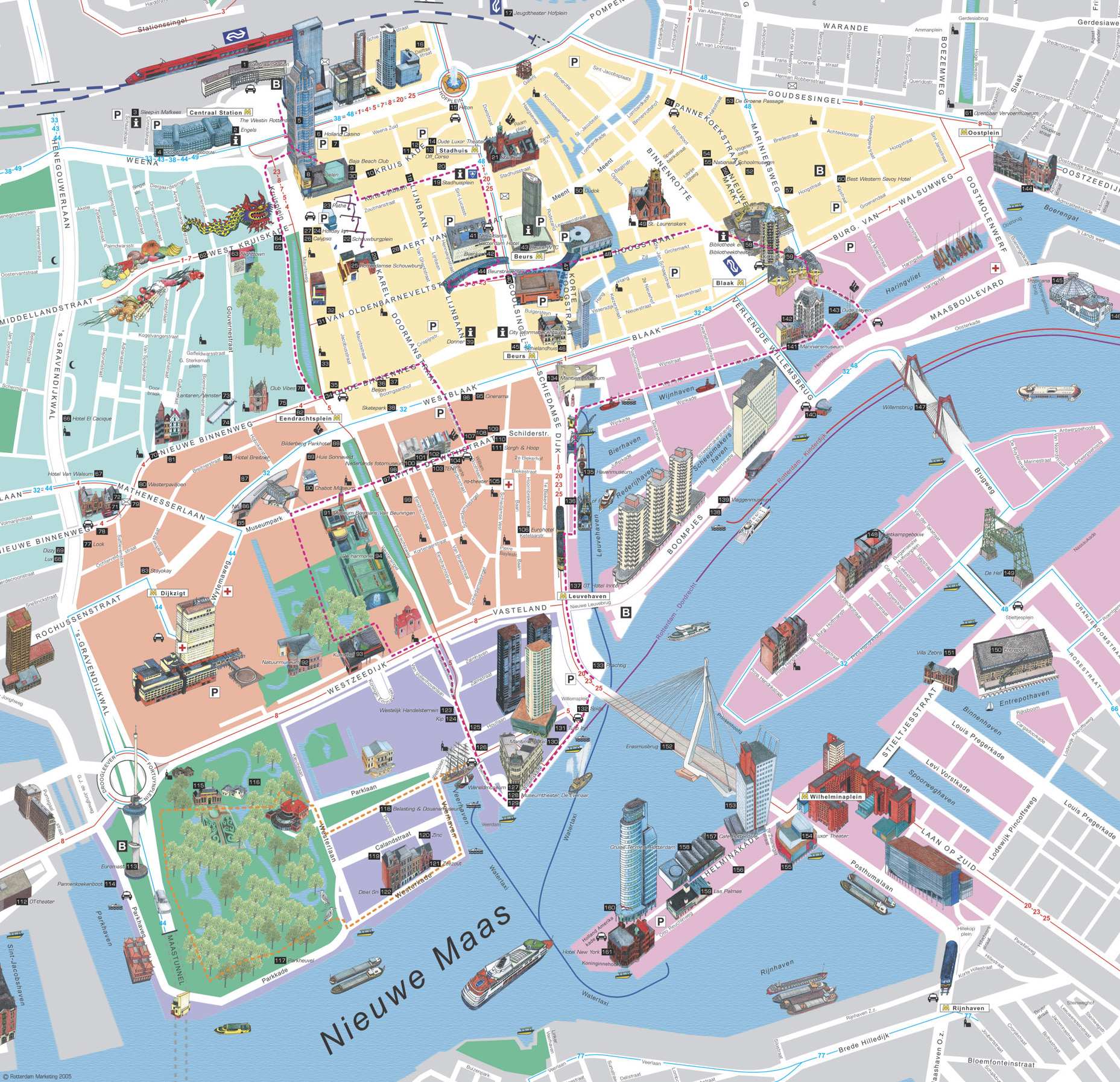 Stadtplan von Rotterdam | Detaillierte gedruckte Karten von Rotterdam