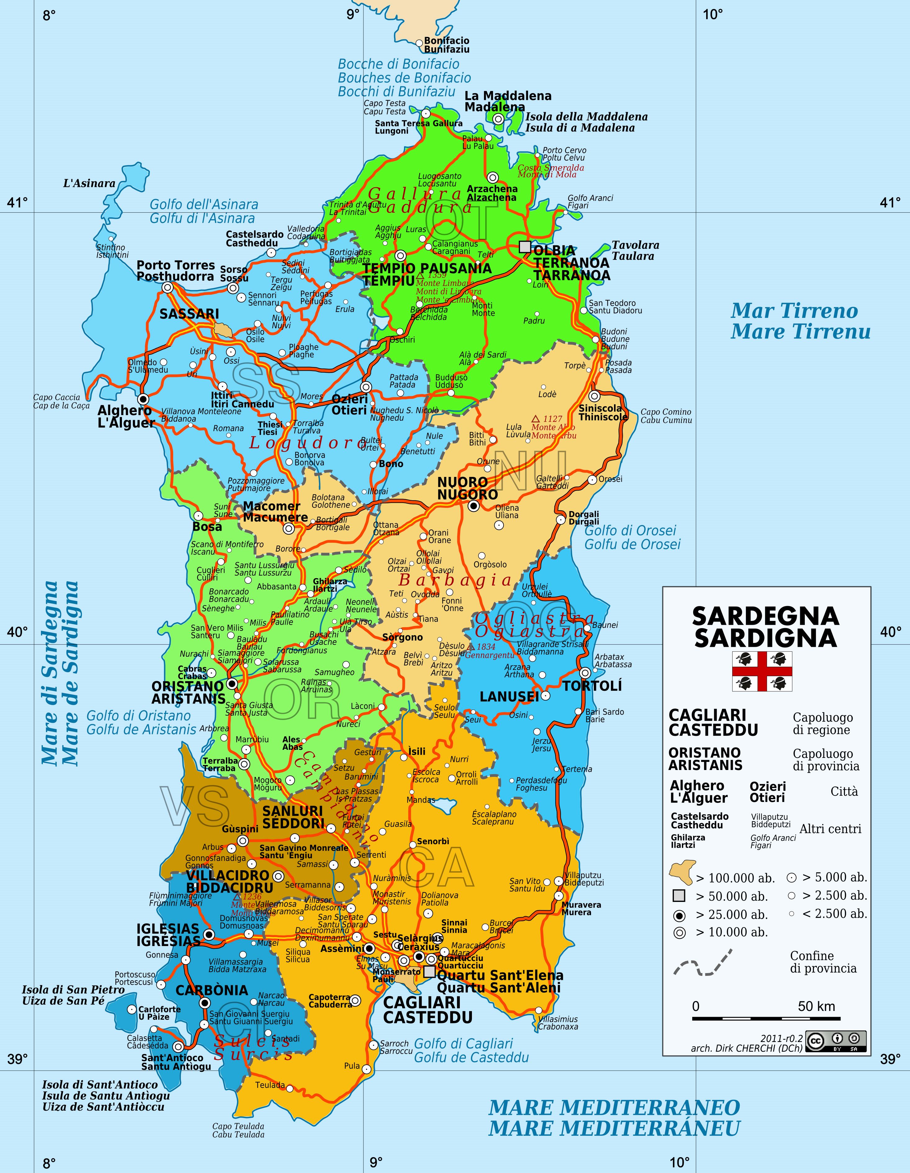 Large Sardinia Maps For Free Download And Print High Resolution
