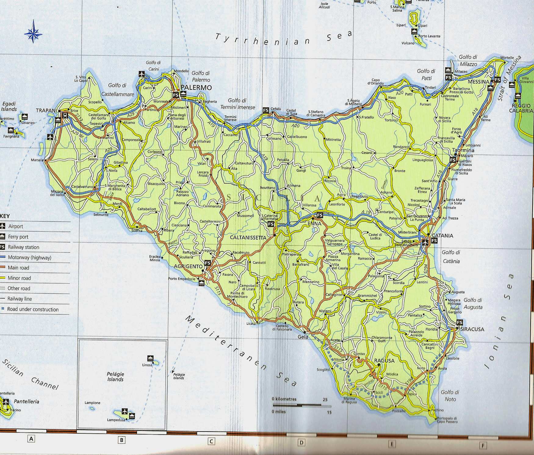 sicile carte geographique