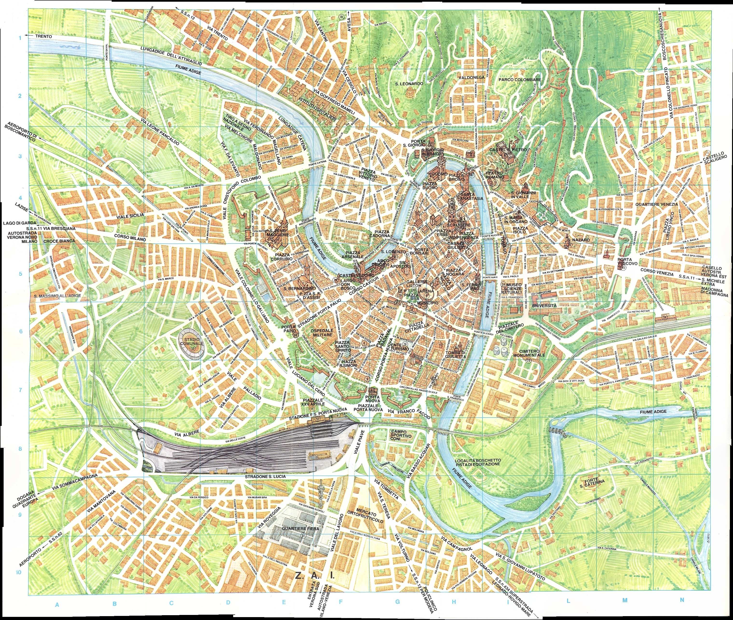 verona karta Large Verona Maps for Free Download and Print | High Resolution  verona karta