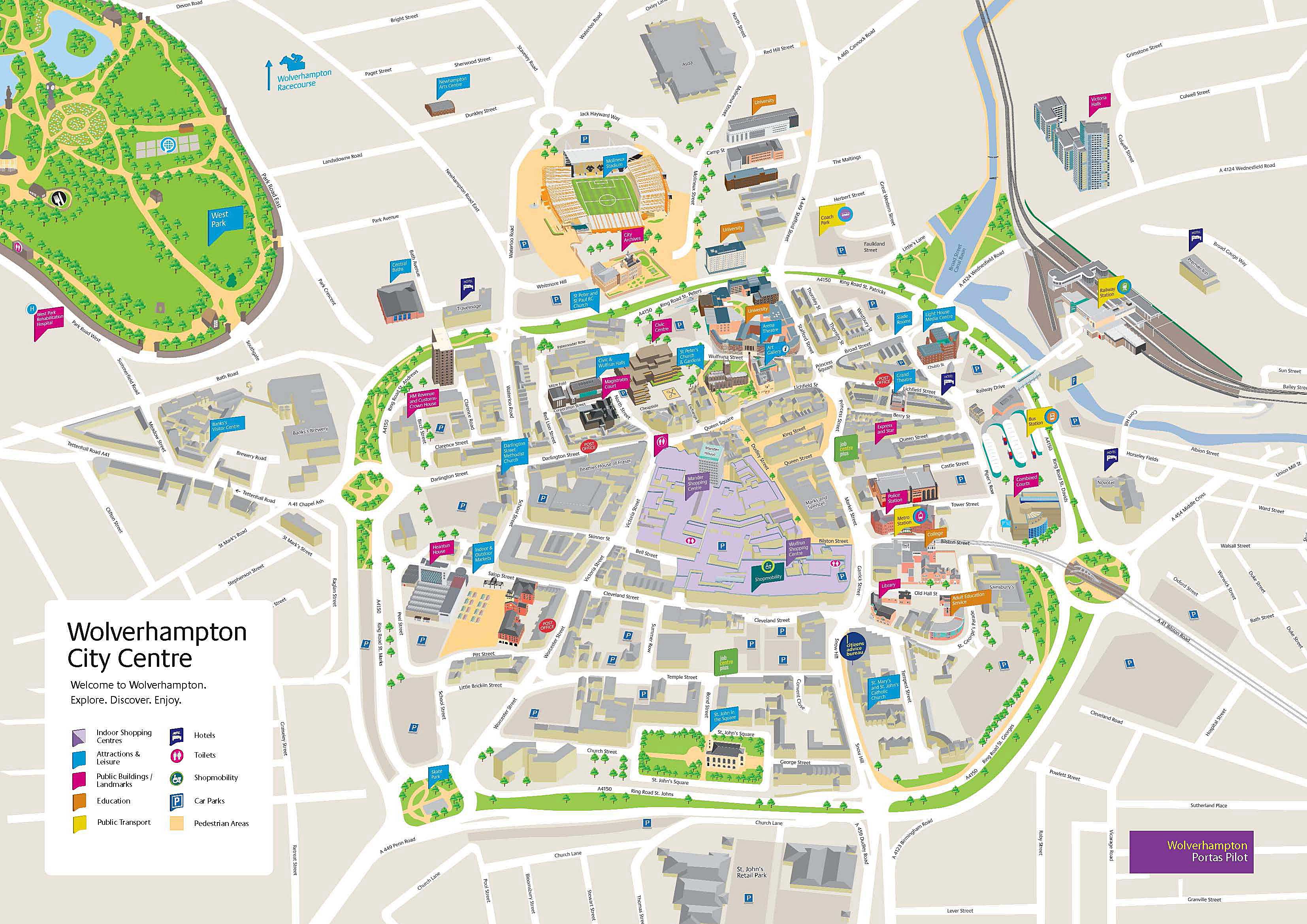 Large Wolverhampton Maps for Free Download and Print | High-Resolution and Detailed Maps3308 x 2339
