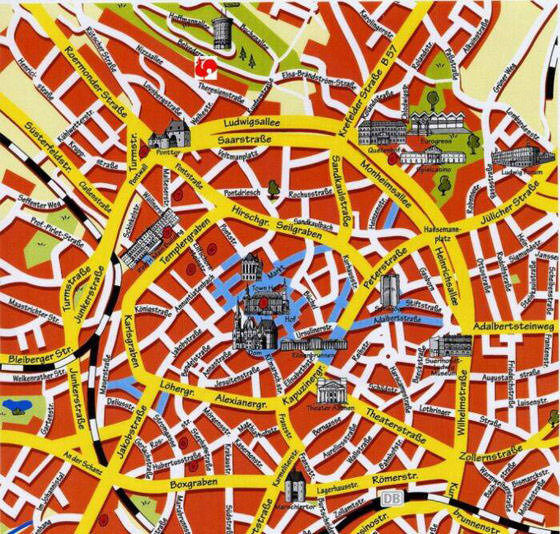 Große Karte von Aachen 1