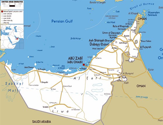 Große Karte von Abu Dhabi Region 1