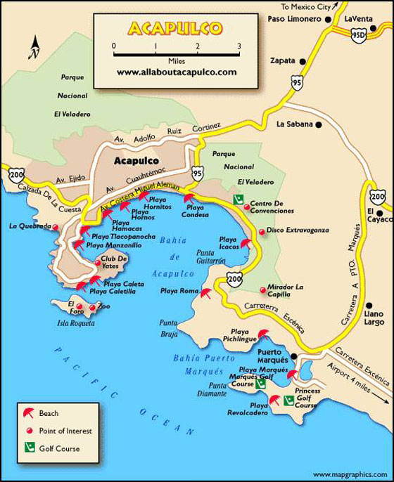 Детальная карта Акапулько 1