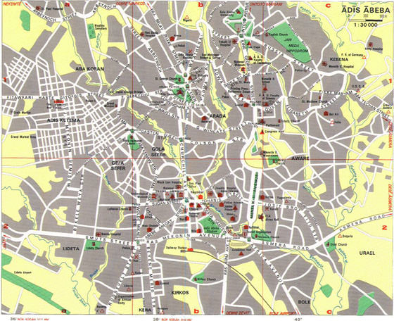 Detaillierte Karte von Addis Abeba 2