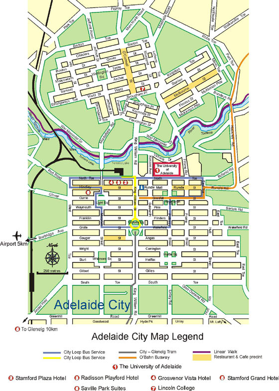 Detaillierte Karte von Adelaide 2
