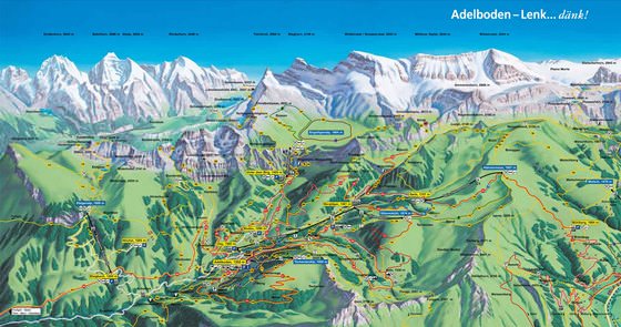 Detaillierte Karte von Adelboden-lenk 2