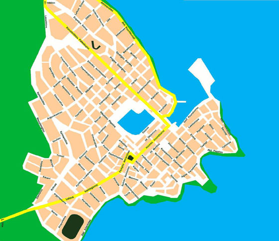 Gedetailleerde plattegrond van Agios Nikolaos