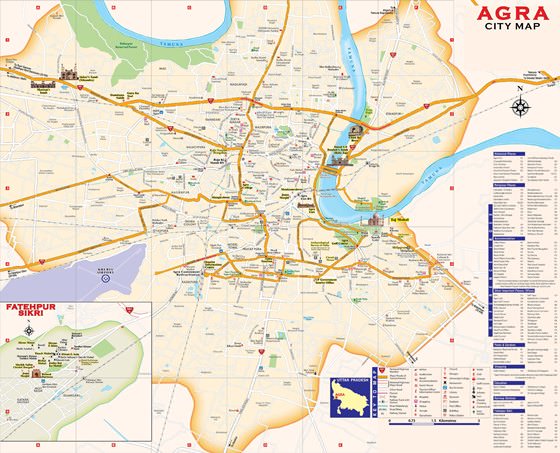 Large map of Agra 1