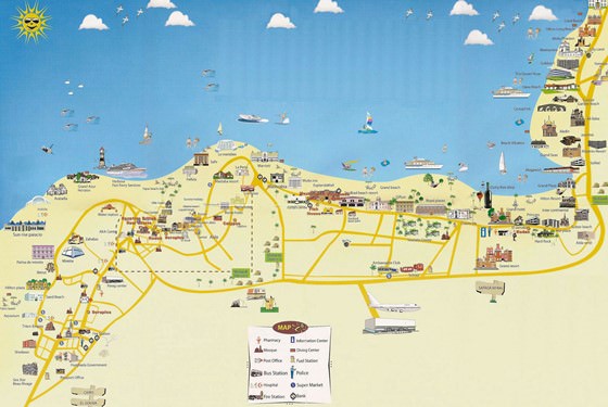 Gedetailleerde plattegrond van Hurghada