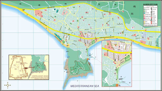 Große Karte von Alanya 1