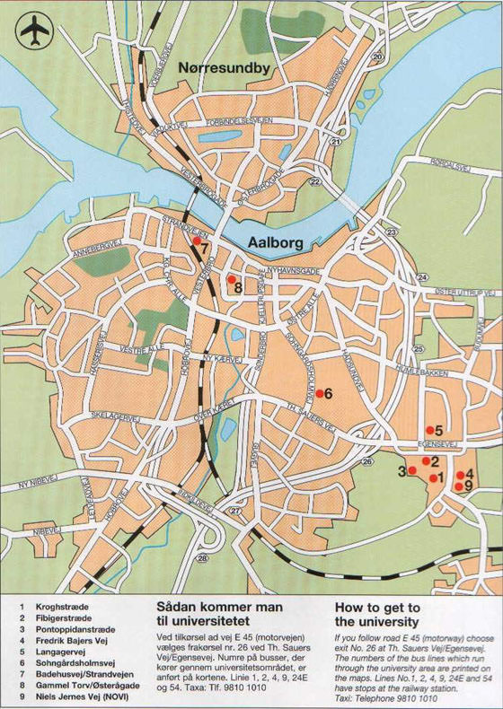 Gedetailleerde plattegrond van Alborg