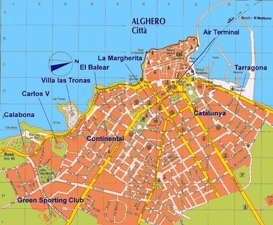 Große Karte von Alghero 1