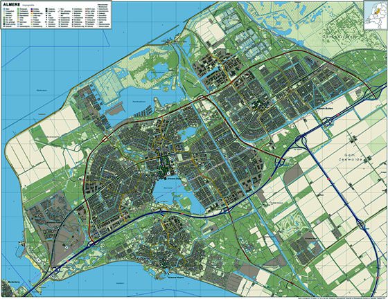 Gedetailleerde plattegrond van Almere-Stad