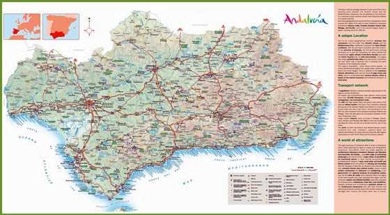 Große Karte von Andalusien 1