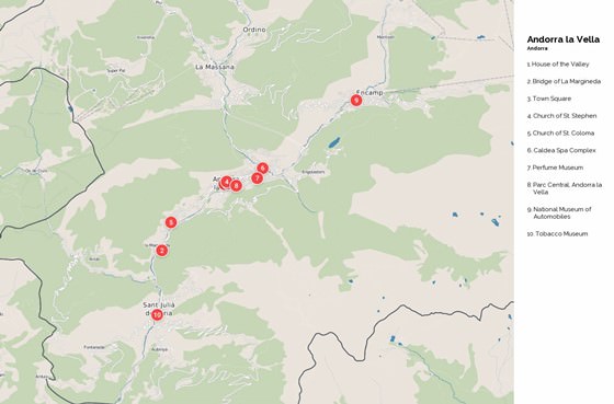Detaillierte Karte von Andorra la Vella 2