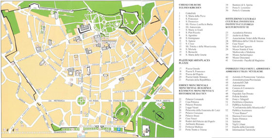 Hoge-resolutie kaart van Arezzo