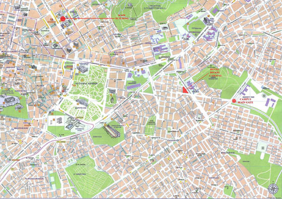 Gedetailleerde plattegrond van Athene