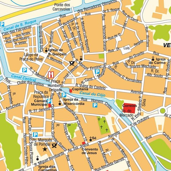 Detaillierte Karte von Aveiro 2