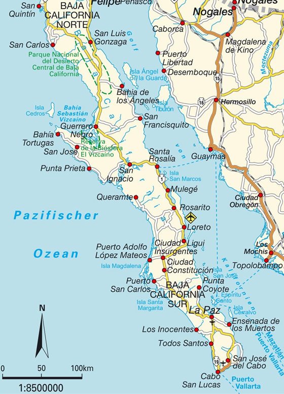 Детальная карта Байя Калифорния 1